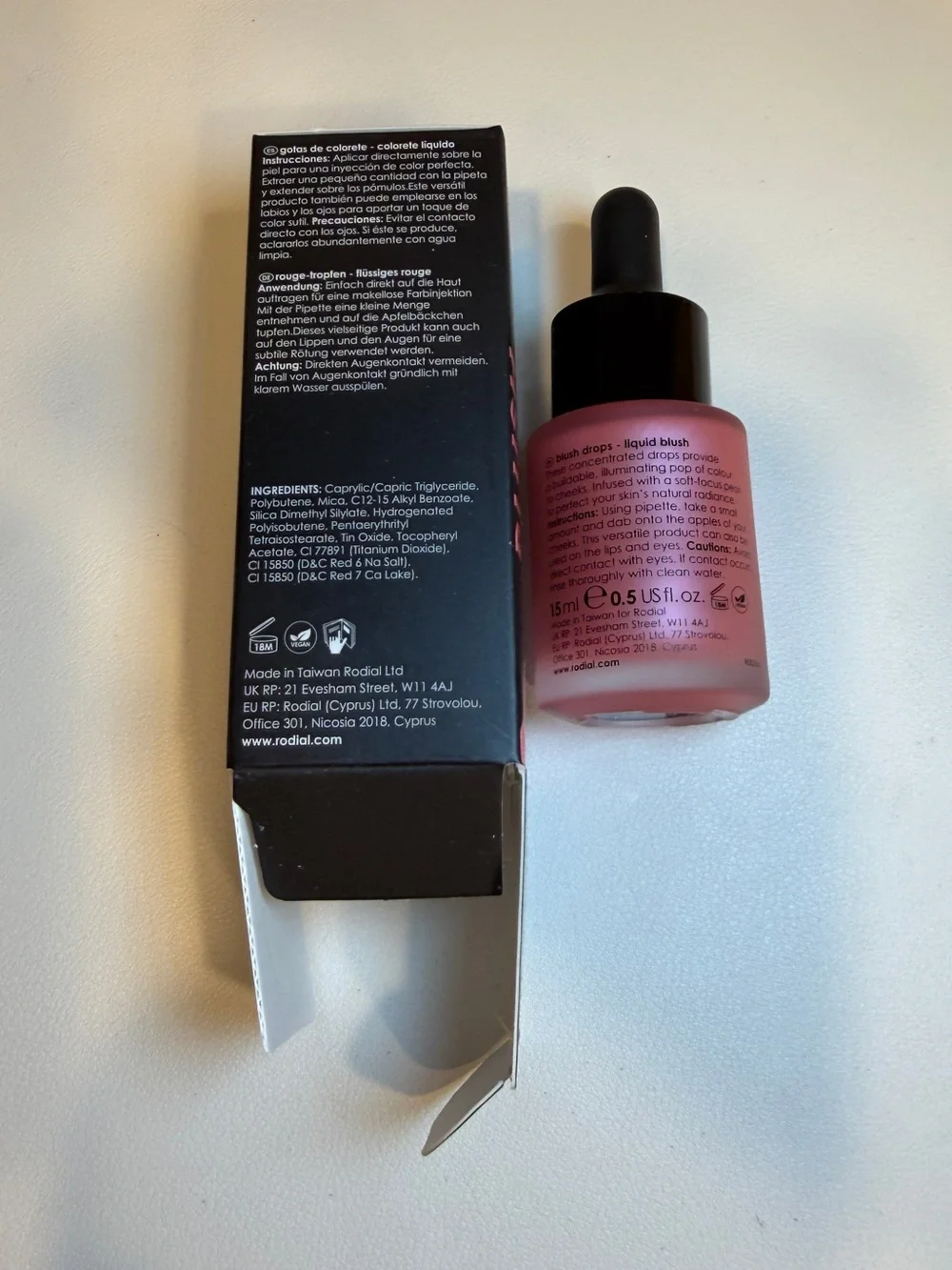 Rodial Blush Drops Liquid Blush — Rose Pink frosted pink 15ml